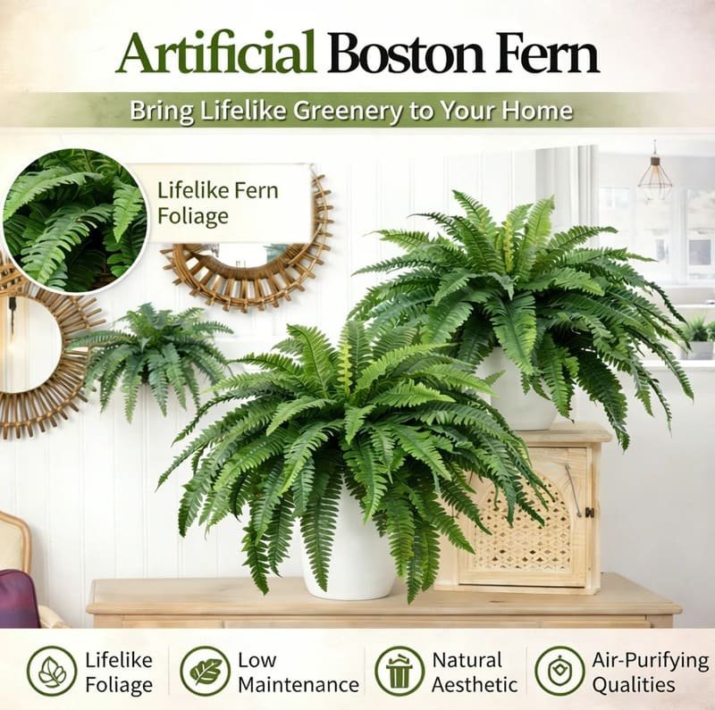 🔥 On Sale Only Today 🌱 UV Resistant Ferns Artificial Plants Large for Planters, Office & Home Decor, Outdoor & Indoor - Image 4