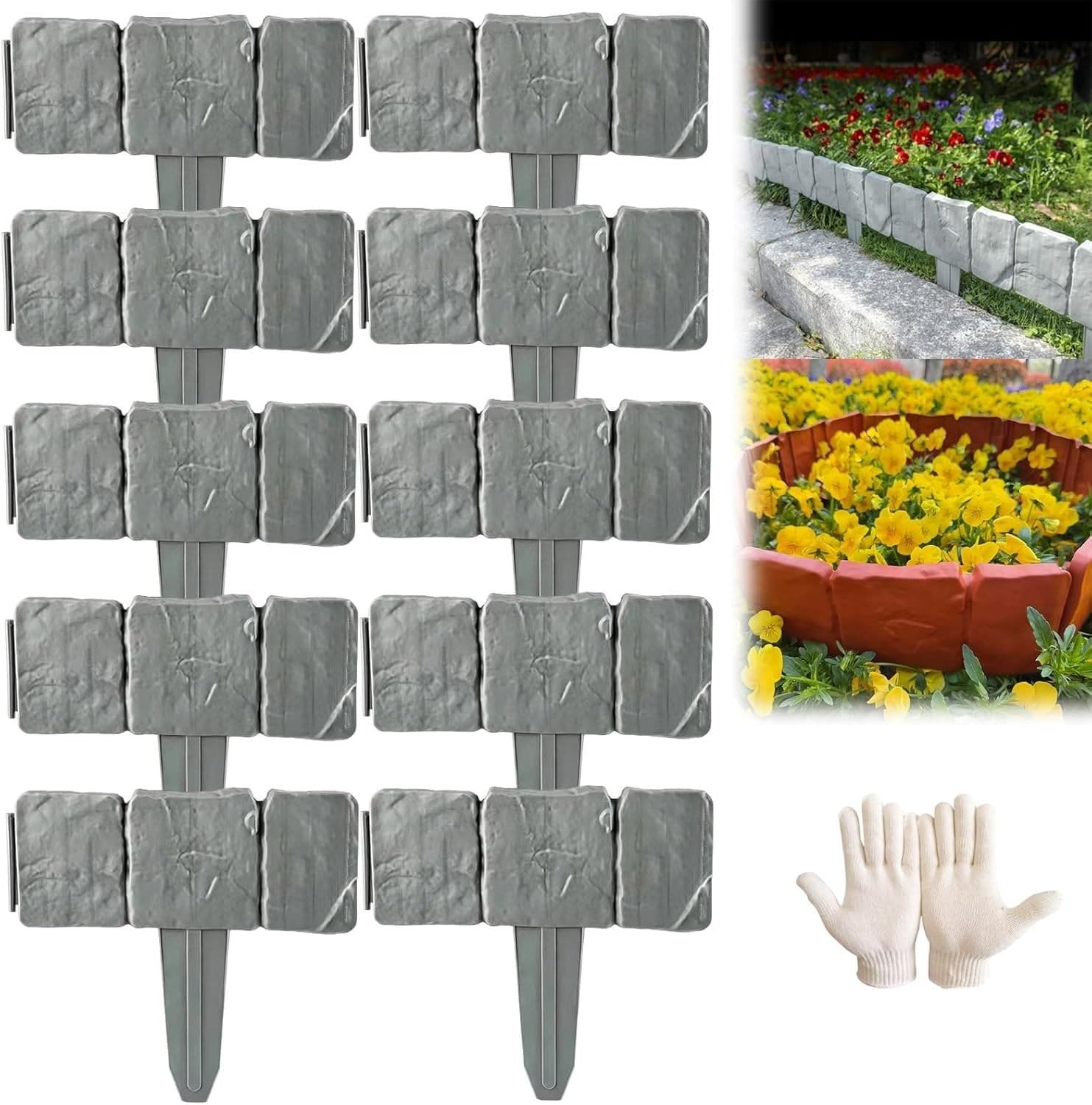 Imitation Stone Garden Fence - DIY Garden Edging Border - Image 9