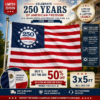 Last Day 49% OFF🔥250th Anniversary USA Commemorative Flag (3x5 Ft),Double-Sided Embroidered
